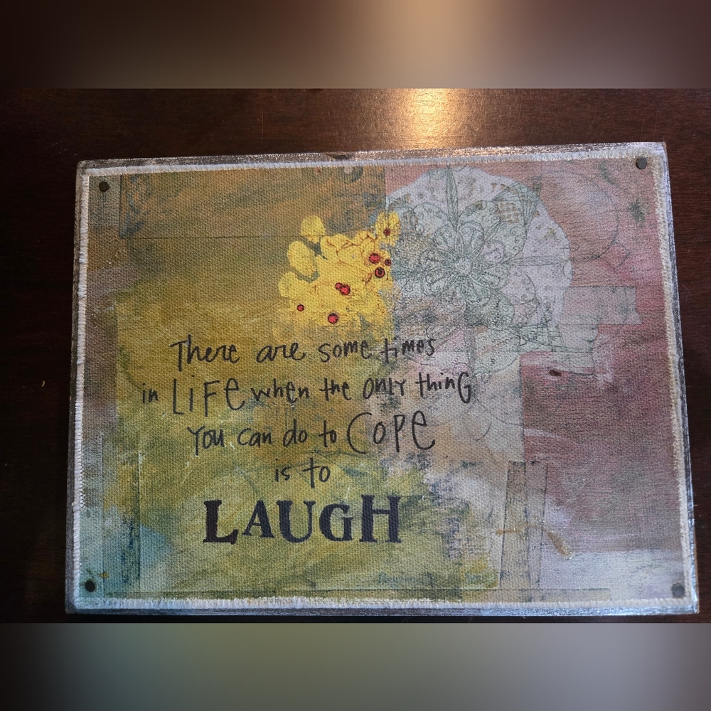 Demdaco Mixed Media Art in Yellow and Green